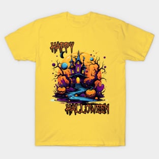 Haunted House Happy Halloween T-Shirt